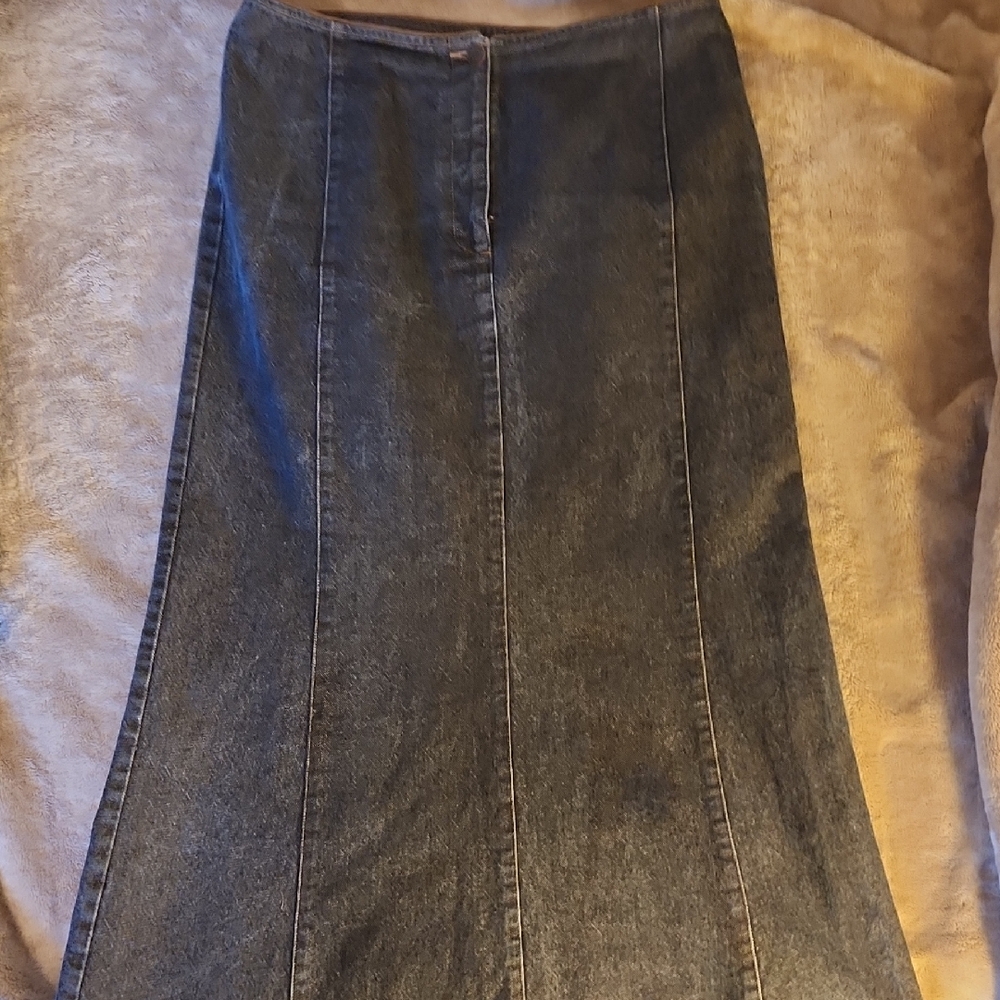 LOFT Dark Denim Maxi Skirt